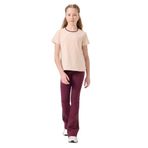TOMMY LIFE Bej-Bordo Pamuklu O Yaka Standart Fit Basic İspanyol Paça Kız Çocuk Tayt Takım, 10-11 Yaş