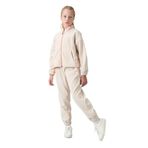 TOMMY LIFE Bej Kalın Yumuşak Dokulu Standart Fit Nakışlı Polar Kız Çocuk Eşofman Altı, 13-14 Yaş