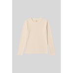 TOMMY LIFE Bej O Yaka Standart Fit Uzun Kollu Basic Kadın T-Shirt - 97312