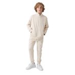 TOMMY LIFE Bej Pamuklu Kalın İçi Tüylü Yumuşak Dokulu Standart Fit Nakışlı Erkek Çocuk Eşofman Takımı, 7-8 Yaş