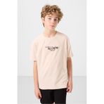 TOMMY LIFE Bej Pamuklu Yumuşak Dokulu Oversize Baskılı Erkek Çocuk T-Shirt, 12-13 Yaş