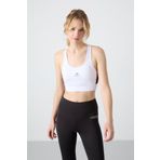TOMMY LIFE Beyaz Çapraz Sırt Detaylı Slim Fit U Yaka Pedli Kadın Spor Büstiyer - 97121