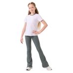 TOMMY LIFE Beyaz-Haki Pamuklu O Yaka Standart Fit Basic İspanyol Paça Kız Çocuk Tayt Takım, 8-9 Yaş