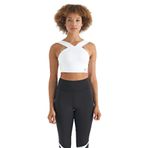 TOMMY LIFE Beyaz Logo Baskılı Dar Kalıp Dalgıç Kumaş Kadın Spor Büstiyer, XL