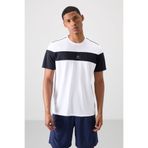 TOMMY LIFE Beyaz Nefes Alan Dokulu Ince Esnek Standart Fit Erkek Performans T-shirt - 88396