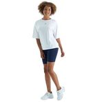 TOMMY LIFE Beyaz O Yaka Baskı Detaylı Oversize Kısa Kol Kadın T-Shirt, XL