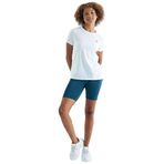 TOMMY LIFE Beyaz O Yaka Kısa Kollu Standart Kalıp Kadın T-Shirt, Sırt Yırtmaç Detaylı, L Beden