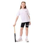 TOMMY LIFE Beyaz-Siyah Pamuklu O Yaka Standart Fit Baskılı Kız Çocuk Tayt Takım, 10-11 Yaş
