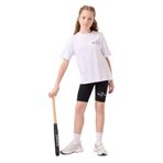 TOMMY LIFE Beyaz-Siyah Pamuklu O Yaka Standart Fit Baskılı Kız Çocuk Tayt Takım