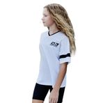 TOMMY LIFE Beyaz-Siyah V Yaka Kemer Detaylı Standart Fit Performans Kız Çocuk Tayt Takım, 10-11 Yaş