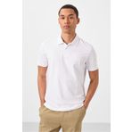 TOMMY LIFE Beyaz Standart Kalıp Basic Polo Yaka Erkek T-shirt - 87748