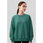 Tommy Life Deniz Yeşili Basic O Yaka Oversize Kadın Sweatshirt - 97053