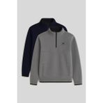 Tommy Life Dik Yaka Yarım Fermuarlı 2li Paket Lacivert-Gri Melanj Erkek Polar Sweatshirt - 87891 - 2XL - Lacivert - Gri