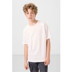TOMMY LIFE Ekru Pamuklu Yumuşak Dokulu Oversize Baskılı Erkek Çocuk T-Shirt - 11301