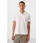 TOMMY LIFE Ekru Standart Kalıp Basic Polo Yaka Erkek T-shirt - 87748