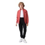TOMMY LIFE Erkek Çocuk Eşofman Takımı, Kiremit-Siyah, Pamuklu, Kalın İçi Tüylü, Standart Fit, Nakışlı, 10-11 Yaş