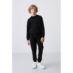 TOMMY LIFE Erkek Çocuk Eşofman Takımı, Siyah, Pamuklu, Nakışlı, 8-9 Yaş