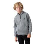 TOMMY LIFE Erkek Çocuk Kapüşonlu Sweatshirt, Gri Melanj, Pamuklu, Kalın İçi Tüylü, Standart Fit, 8-9 Yaş