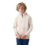TOMMY LIFE Erkek Çocuk Sweatshirt, Kapüşonlu, Pamuklu, Kalın İçi Tüylü, Standart Fit, Nakışlı, Bej, 10-11 Yaş