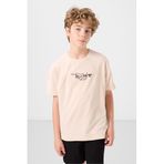 TOMMY LIFE Erkek Çocuk T-Shirt, Bej, Pamuklu, Yumuşak Dokulu, Oversize, Baskılı, 14-15 Yaş