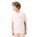 TOMMY LIFE Erkek Çocuk T-Shirt, Ekru, Pamuklu Yumuşak Dokulu, Oversize Cep Detaylı, 14-15 Yaş