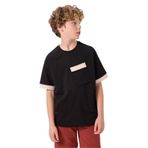 TOMMY LIFE Erkek Çocuk T-Shirt, Siyah, Pamuklu, Yumuşak Dokulu, Oversize, Cep Detaylı, 14-15 Yaş