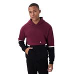 TOMMY LIFE Erkek Kapüşonlu Sweatshirt, Erguvan, Pamuklu, Kalın İçi Tüylü, Comfort Fit, Nakışlı, S Beden