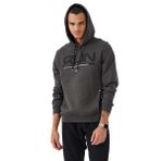 TOMMY LIFE Erkek Kapüşonlu Sweatshirt, Haki, Yazı Nakışlı, Standart Kalıp, S Beden