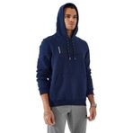 TOMMY LIFE Erkek Kapüşonlu Sweatshirt, İndigo, Nakışlı Kanguru Cep, Standart Kalıp, 2XL Beden