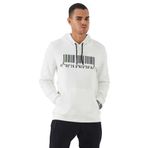 TOMMY LIFE Erkek Kapüşonlu Sweatshirt, Kanguru Cep, Nakışlı, Ekru, XL