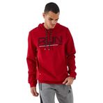 TOMMY LIFE Erkek Kapüşonlu Sweatshirt, Kırmızı Yazı Nakışlı, Standart Kalıp, 2XL Beden