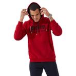 TOMMY LIFE Erkek Kapüşonlu Sweatshirt, Nakışlı Kanguru Cep, Standart Kalıp, Kırmızı, 2XL