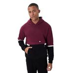 TOMMY LIFE Erkek Kapüşonlu Sweatshirt, Pamuklu, Kalın İçi Tüylü, Yumuşak Dokulu, Comfort Fit, Nakışlı, Erguvan, L Beden