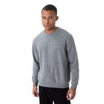 TOMMY LIFE Erkek Sweatshirt, Gri Melanj, Kompakt Pamuklu, O Yaka, Standart Fit, 2XL Beden