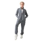 TOMMY LIFE Gri Melanj Kalın Yumuşak Dokulu Standart Fit Nakışlı Polar Kız Çocuk Eşofman Altı