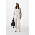 TOMMY LIFE Gri Melanj O Yaka Basic Oversize Kadın Eşofman Tunik Takım - 95347
