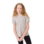 TOMMY LIFE Gri Melanj Pamuklu O Yaka Standart Fit Basic Kız Çocuk T-Shirt, 14-15 Yaş