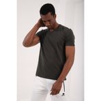 TOMMY LIFE Haki Basic Kısa Kol Standart Kalıp V Yaka Erkek T-shirt - 87912