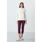 Tommy Life Haki Kalın Yumuşak Dokulu Kapüşonlu Oversize Nakışlı Polar Kadın Sweatshirt - 97292 - XL