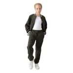 TOMMY LIFE Haki Kalın Yumuşak Dokulu Standart Fit Nakışlı Polar Kız Çocuk Eşofman Altı, 11-12 Yaş