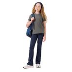 TOMMY LIFE Haki Pamuklu O Yaka Standart Fit Basic Kız Çocuk T-Shirt, 10-11 Yaş