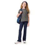 TOMMY LIFE Haki Pamuklu O Yaka Standart Fit Basic Kız Çocuk T-Shirt, 11-12 Yaş