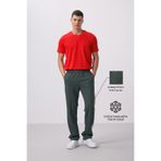 TOMMY LIFE Haki Yüzeyi Dokulu Standart Fit Palazzo Erkek Pantolon - 82171