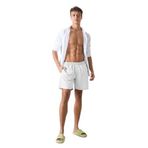 TOMMY LIFE Hızlı Kuruyan Standart Fit Deniz Şortu, M, T11ER-81237, Beyaz, Erkek