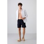 TOMMY LIFE Hızlı Kuruyan Standart Fit Deniz Şortu, S, T11ER-81237, Lacivert, Erkek