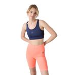 TOMMY LIFE İndigo Çapraz Sırt Detaylı Slim Fit U Yaka Pedli Kadın Spor Büstiyer, M Beden
