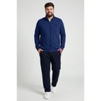 TOMMY LIFE İndigo - Lacivert Dik Yaka Battal Büyük Beden Erkek Eşofman Takım - 85176