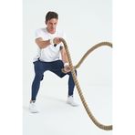TOMMY LIFE İndigo Logo Baskılı Yüksek Bel Slim Fit Aktif Spor Erkek Tayt, 2XL