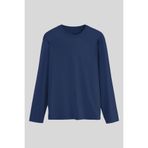 TOMMY LIFE İndigo Standart Fit Basic O Yaka Uzun Kollu İnce Erkek T-Shirt - 87997