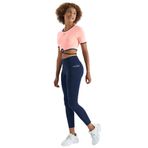TOMMY LIFE Kadın Aktif Giyim Tayt, İndigo, Logo Baskı Detaylı, Yüksek Bel, Slim Fit, M Beden